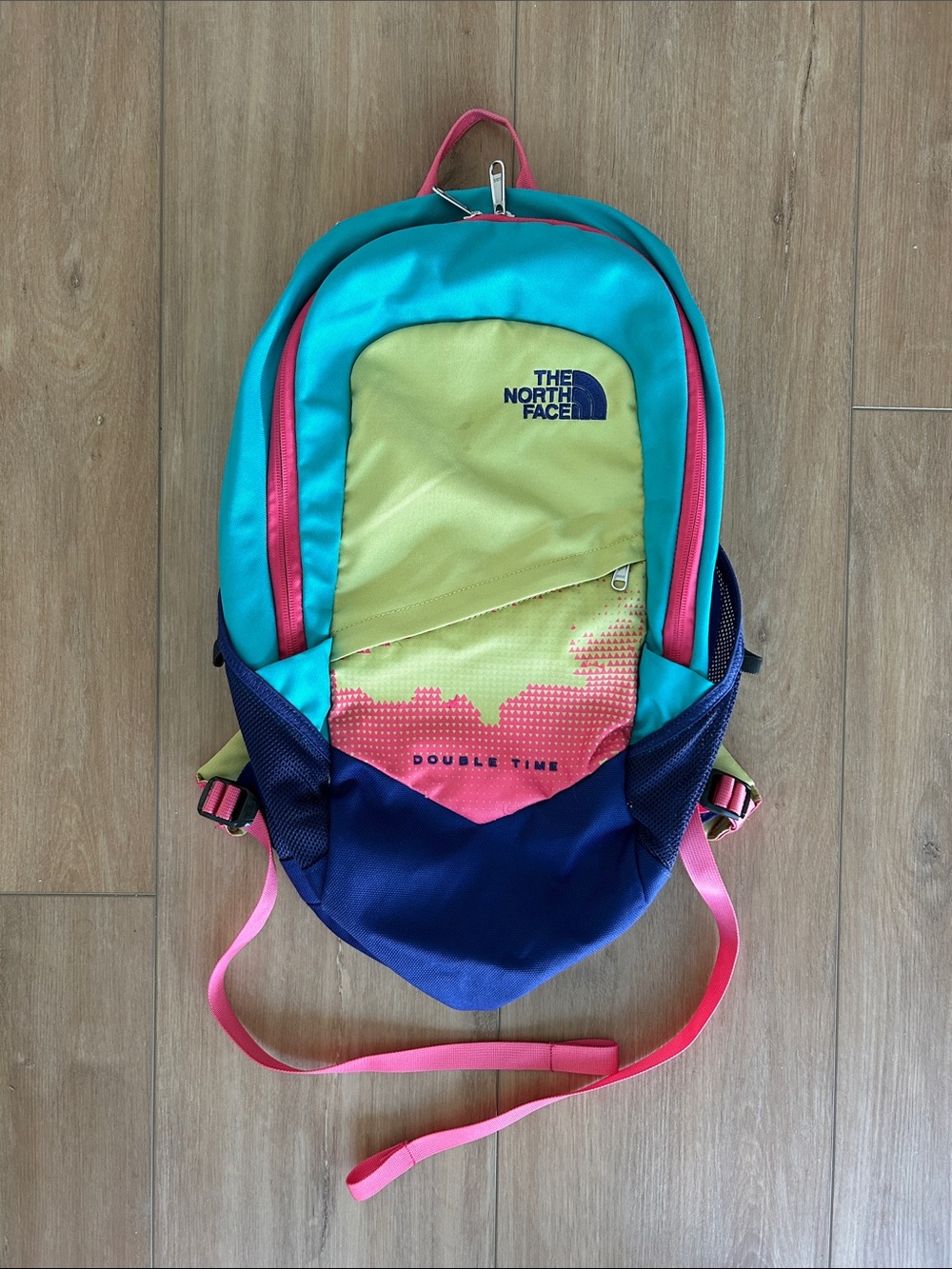 Vtg THE NORTH FACE Double Time Color Blocked Backpack